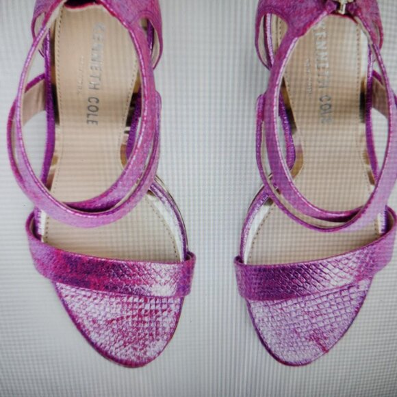 Kenneth Cole NY "Brooke" Cross Strap Heeled Sandals. Purple. NIB. Size 6 - Picture 3 of 14